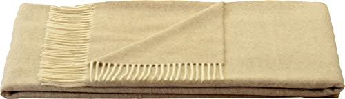 STEINBECK Plaid Teltow Lammwolle beige Größe 130x190 cm