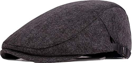 Fasbys Herren Schiebermütze Ivy Gatsby Cabbie Cap Baumwolle Driving Duckbill Baskenmütze Hut Verstellbare Ballonmütze Flat Cap (A-Grey)