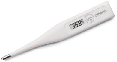 OMRON Eco Temp Basic digitales Fieberthermometer, wasserfest, zur genauen Messung oral, rektal und der Achselhöhle, mit Signalton, austauschbarer Batterie und abgerundeter Spitze zur sanften Messung