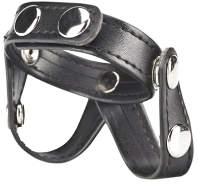 Blue Line Cock Ring with Ball Divider Black