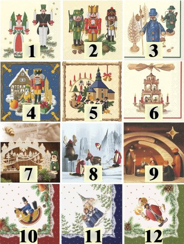 20 Servietten Weihnachten Motiv Auswahl möglich Nußknackertrio 33x33cm