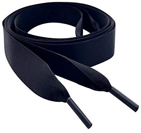 My Ribbon Laces 120cm / 47 Black Satin Ribbon Flat Shoe Laces/Trainer Laces Shoelaces for Trainers Black Womens to Fit UK Size 3 to 8 Lo's