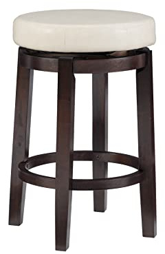 Linon Maya Rice Backless Swivel 25 Inch Seat Height Counter Stool
