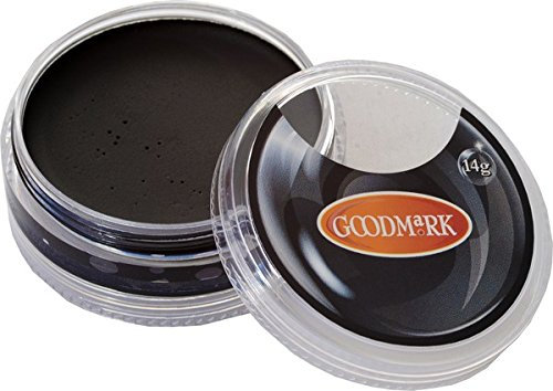 Goodmark 02005371-N - Profi Aqua Make Up Schwarz, 1 Stück, 14g in der Dose, wasserlöslich, auf Blisterkarte, Make-Up, Schminke, Karneval, Kostüm, Bühne, Theater, Halloween