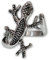 Fly Style Gecko Eidechse Ring aus 316L Edelstahl - Salamander Ring Schmuck, Ring Grösse:19.1 mm