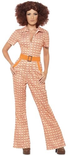 Smiffys Authentisches 70iger Jahre Chic Kostüm, mit Overall