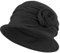 Janey&Rubbins Damen Wollfilz Blumen Dekoration Glocke Winter Bucket Hut, Black, Medium