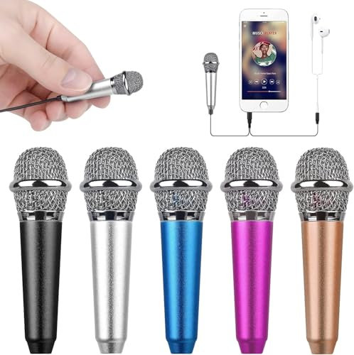 Uniwit Mini Portable Vocal/Instrument Microphone for Mobile Phone Laptop Notebook Apple iPhone Sumsung Android with Holder Clip (Silver)