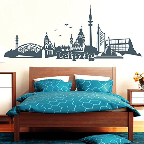 Wandtattoo Loft Skyline Leipzig“ / Wandtattoo/Wandaufkleber / 30 Farben / 3 Größen