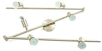 Dapo 6 x 7W schwenkbare LED Strahler Spot LINOS nickel 6 flammig Deckenlampe Wandleuchte Deckenlampe