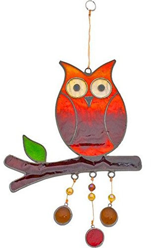Something Different Owl On A Branch Ornament, Orange