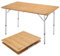 KingCamp Campingtisch Bambus mit Aufbewahrungsnetz Campingtisch höhenverstellbar für 4-6 Personen klappbar 4 Falten mit Tragetasche belastbar bis 80 kg,120 x 70 cm,2XL