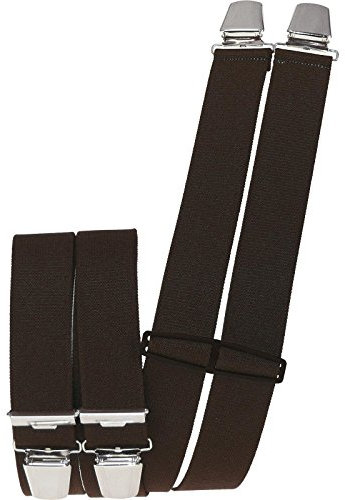 Harrys-Collection Herren Hosenträger 4 Extra Starken Clips uni, Farben:dunkelbraun