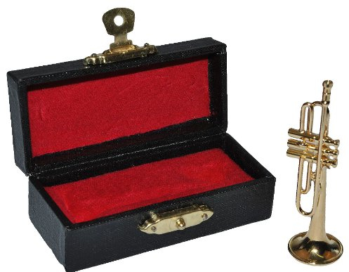 alles-meine.de GmbH Miniatur Trompete - Metall Maßstab 1:12 - Puppenhaus Blechblasinstrument golden - Musikinstrument Musik Instrument Orchester Kammermusik