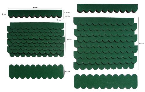 crash-marek, 0,8 m²-2-Sets Mini Dachschindeln,Grün,Dachpappe,Vogelhäuser,Brunnenüberdachung,Abdeckung,