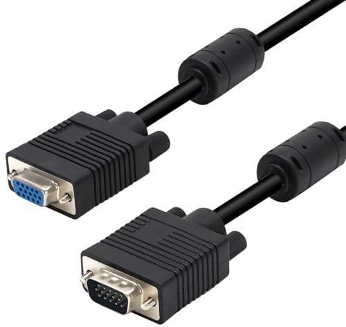 Waytex 27222 Câble 1,80 m Mâle/Femelle, Câble VGA (15 broches) full HD 1080p, compatible 3D pour ordinateur, écran, moniteur, rétroprojecteur