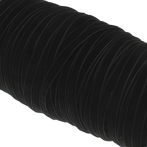 Nastro decorativo in velluto, 15 metri, 6 mm, colore nero, C189