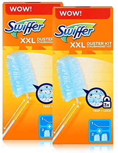 Swiffer Starterkit XXL – Kit completo cattura polvere con 2 piumini di ricambio