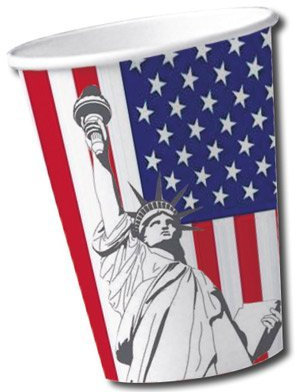 DH-Konzept 10 Becher * USA * für Party und Geburtstag Pappbecher Partybecher Kinder Geburtstag Party Fete Set Freiheitsstatue Amerika Cups