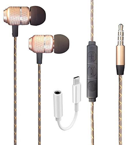 reichlich® Kopfhörer, Samsung Galaxy A3, A5, A7, A5 2016, A3, 2016, A7 2017, Wired Bass Stereo-In-Ear-Kopfhörer Kopfhörer Headset in-ear mit Fernbedienung und Mikrofon Mikrofon mit 3.5 mm Klinke