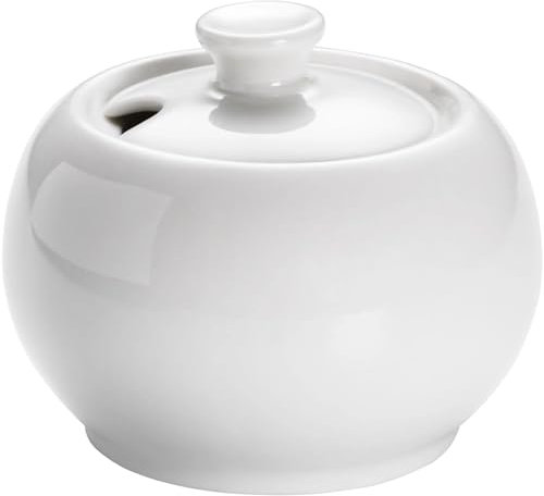 Maxwell & Williams White Basics Runde Zuckerdose mit Deckel, Porzellan, 9,5 cm