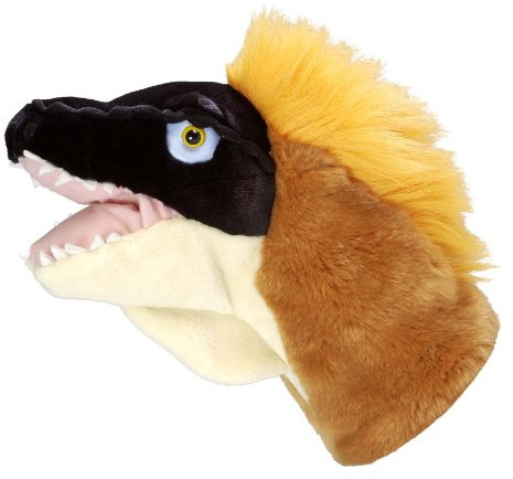 Wild Republic 71779 - National History Museum, Handpuppe,Dinosaurier, Velociratops, 30 cm, Plüschtier