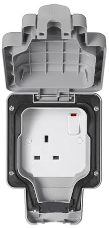 MK Masterseal Plus K56486GRY 13 amp 1-Gang Switched Socket , Grey