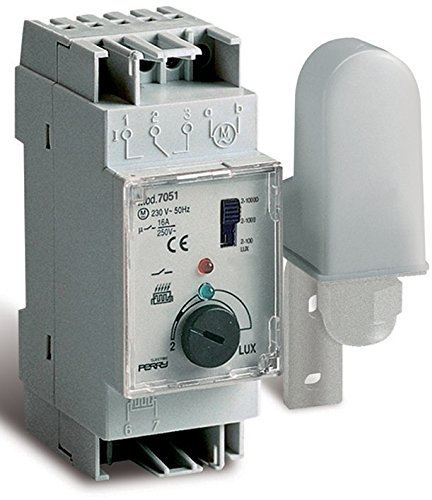 Perry 1IC7051 Interruttore Crepuscolare su Barra Din, Bianco