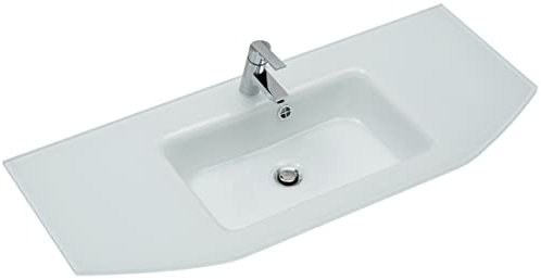 Pelipal Waschtisch aus Glas Quickset 328 in Weiß, 112 cm breit | Glas-Waschtisch