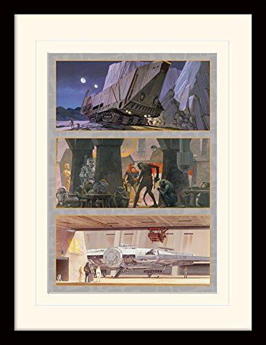 Pyramid International MP11352P-PL Star Wars (Tatooine and Mos Eisley) montiert und gerahmt, Mounted 250 GSM Paperwrap MDF, Mehrfarbig, 44 x 33 x 4 cm