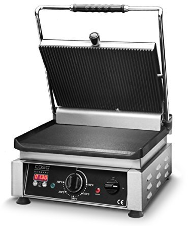 Profi Gourmet Grill - Doppel Kontaktgrill von Caso mit 2500 Watt gerillt/glatte Bratfläche