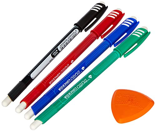 Tratto Cancellik, Busta Con 4 Penne Cancellabili E Gomma In Omaggio, Multicolore, 4 Unità, Confezione Da 1