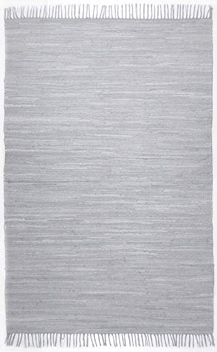 Theko Happy Cotton Teppich, 100% Baumwolle, Grau, 160 cm x 230 cm