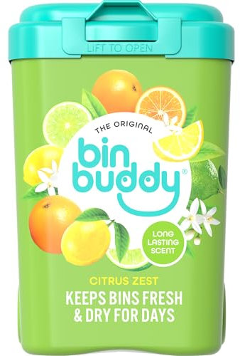 Bin Buddy Fresh Citrus, 450g, Bin Freshener Deodoriser Powder, Leaves Your Bin Smelling Great, Suitable for Indoor and Outdoor Bins