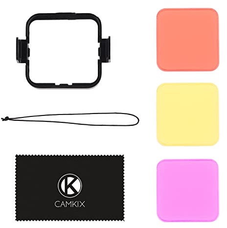 CamKix kompatibles Objektivfilter-Set für GoPro HERO 4 Black, Silver HERO+ HERO+ LCD, HERO and 3+- Verbessert die Farben bei verschiedenen Unterwasser-Videos und Fotografien - Beinhaltet 5 Filter für lebendige Farben, verbesserte Kontraste, Nachtsicht (Passt nur auf dem Standard-Gehäuse)