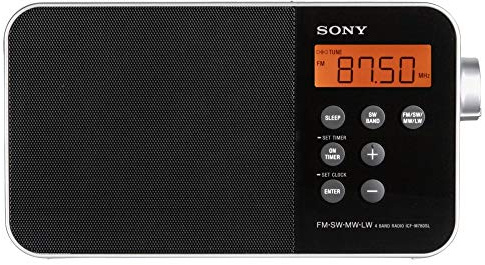 Sony ICF-M780SL - Radio portátil (FM/SW/MW/LW, pantalla LED, Antena FM , Fuente de alimentación DC/AC), negro