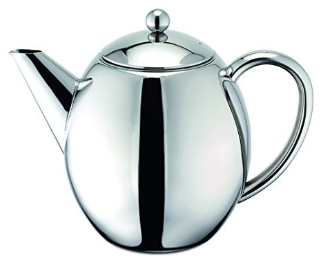 Weis 17350 Théière à Double Paroi Filtre Acier Inoxydable Argent 13,5 x 13,5 x 15 cm