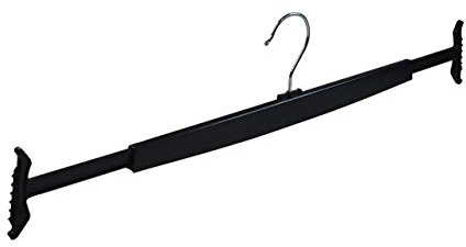 The Hanger Store 10 Black Plastic Expandable Hangers for Trousers & Skirts