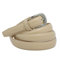 YEHMAN klassischer dünner damen Ledergürtel breite 2 cm Länge 120 cm kürzbar Beige