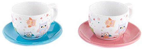 AVENUELAFAYETTE Lot de 2 - Tasse 200 ML + Soucoupe Hibou en céramique