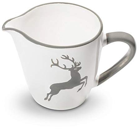 GMUNDNER KERAMIK Milchgießer Gourmet Füllmenge : 0.2 Liter grauer Hirsch Geschirr, handgemacht in Österreich