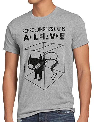 style3 Sheldon Schroedingers Katze Herren T-Shirt Bekleidung Alive Dead Physik Experiment
