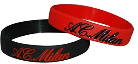 Giemme SET 3 DIVERSI BRACCIALETTI Ufficiali AC MILAN Silicone Originali
