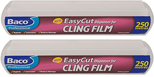 2 x Bacofoil Professional Easycut Cling Film & Dispenser 250 Metres x 35 cms by BacoFoil