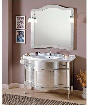 Bagno Italia Mobile Bagno Donatello cm 110 foglia Argento arte povera in massello mobili I