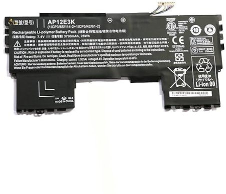 7XINbox 7,4V 28Wh AP12E3K Laptop Battery compatible with Acer Aspire S7 191 Ultrabook de 11 Pulgadas 1/CP3/65/114-2+1/CP5/42/61-2