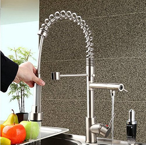Gowe Küchenarmatur, gebürstetes Nickel, Warm-/Kalt-Umschalter, Mischbatterie, Luxus-Wasserhahn, Mischbatterien und Wasserhähne