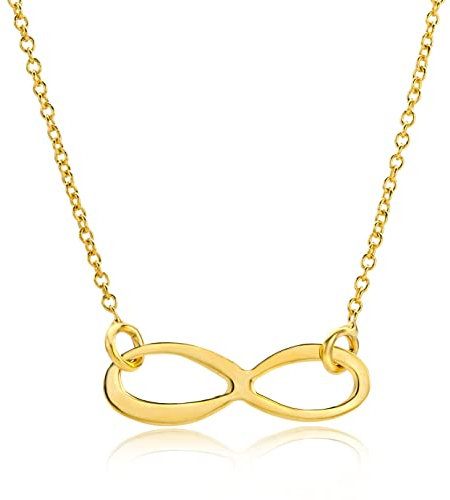 Miore Kette - Halskette Damen Gelbgold 9 Karat / 375 Gold Kette mit Unendlichkeit - Infinity Zeichen 47.5 cm