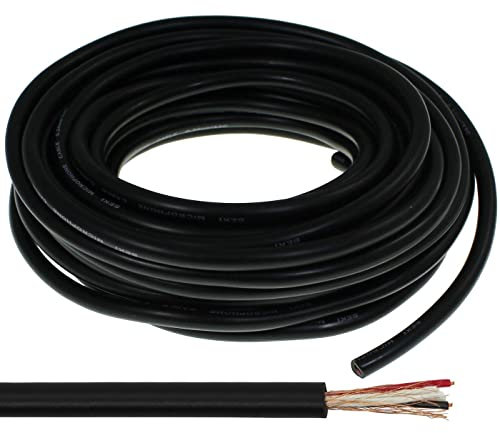 Mikrofonkabel RUND 10m schwarz - 2x0,34mm² - OFC Innenleiter