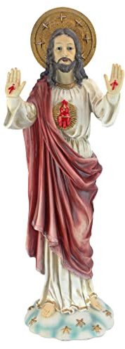 Design Toscano as Heilige Herz Jesu Gartenfigur, italienischen Stil, 18 x 20,5 x 59,5 cm